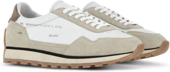 Hogan Witte Leren Sneakers Tonal Stiksels White Heren