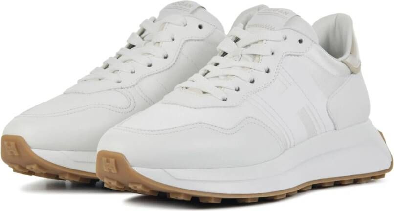 Hogan Witte Leren Sneakers White Dames