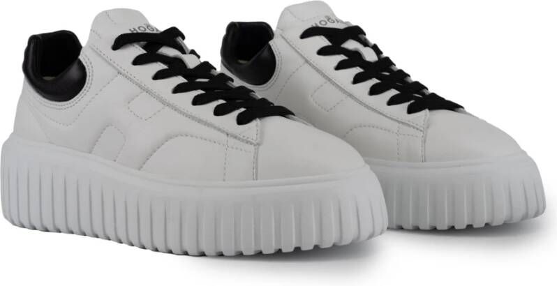 Hogan Witte Leren Veterschoenen White Dames