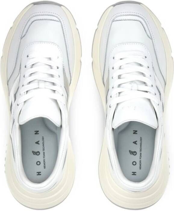 Hogan Witte Leren Veterschoenen White Dames