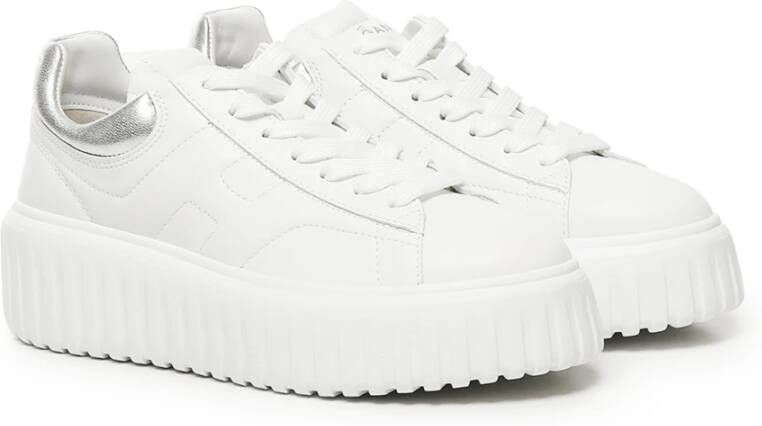 Hogan Witte Metallic Leren Sneakers White Dames