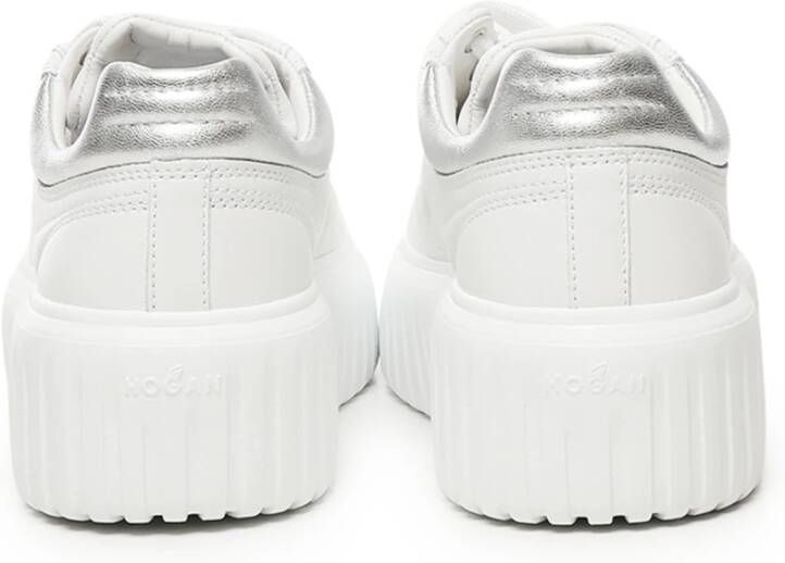 Hogan Witte Metallic Leren Sneakers White Dames