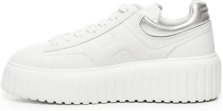 Hogan Witte Metallic Leren Sneakers White Dames