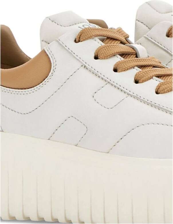 Hogan Witte platte veterschoenen White Dames