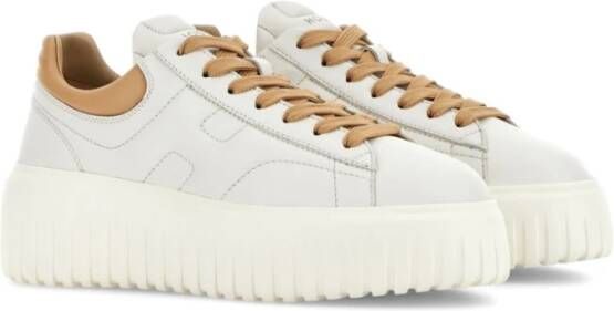 Hogan Witte platte veterschoenen White Dames