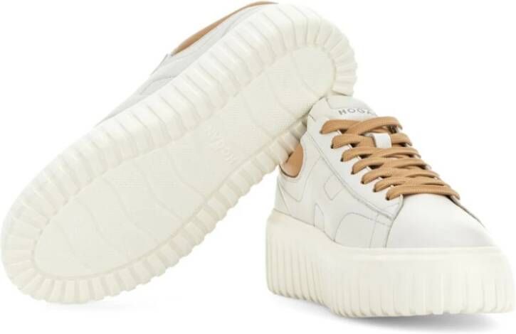 Hogan Witte platte veterschoenen White Dames