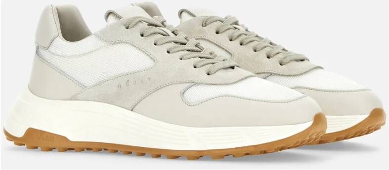 Hogan Witte Sneakers Hyperlight Glad Leer Gray Heren