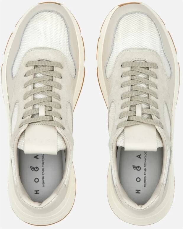 Hogan Witte Sneakers Hyperlight Glad Leer Gray Heren