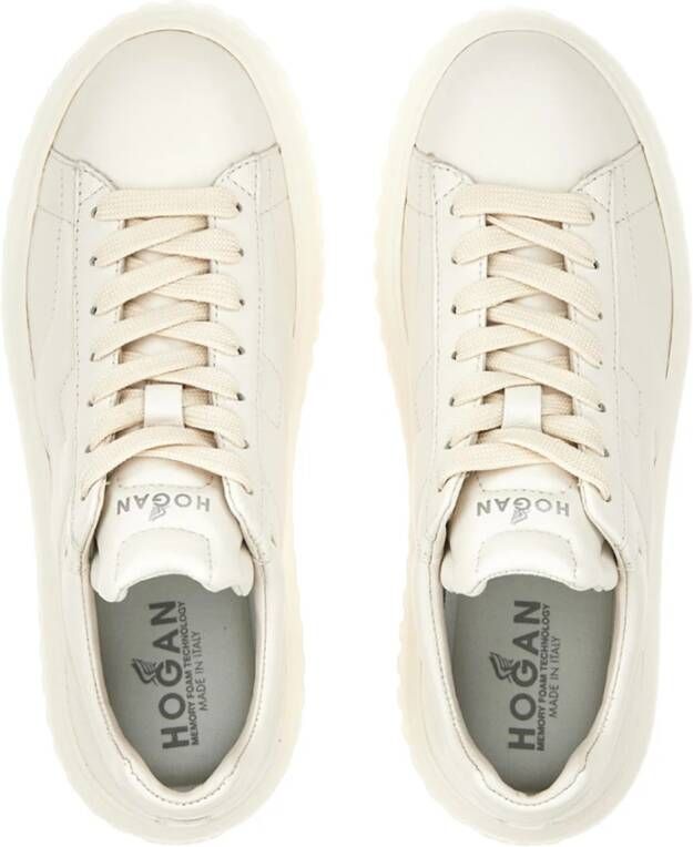 Hogan Strepen Leren Sneakers Beige Dames