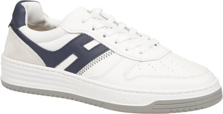 Hogan Witte Sneakers met Blauw Detail White Heren