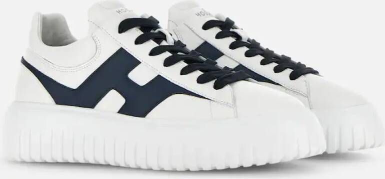 Hogan Witte Sneakers met Glad Leren H White Heren