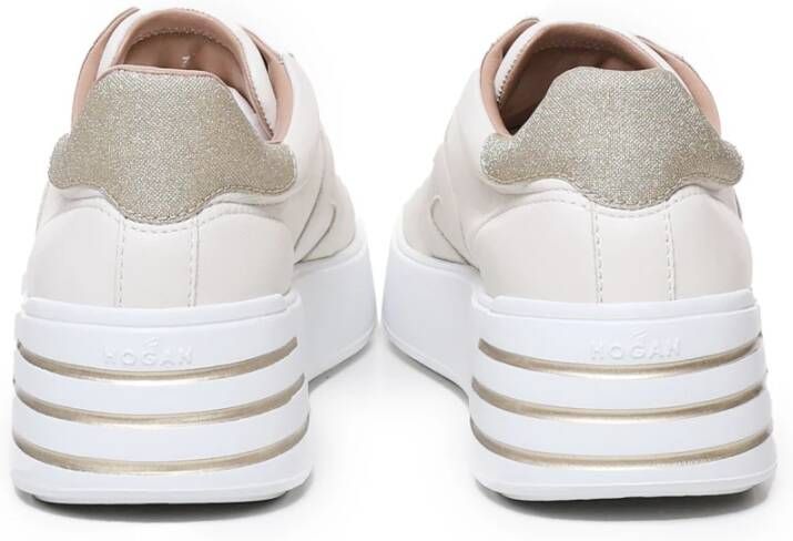 Hogan Witte Sneakers met Glitterdetails White Dames