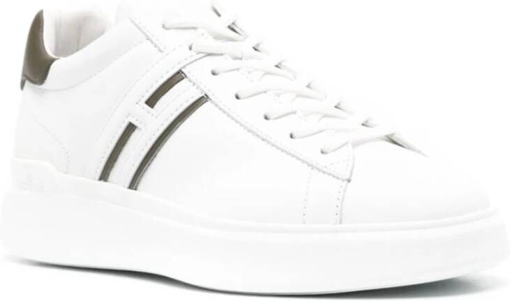 Hogan Witte Sneakers met Groene Accenten White Heren