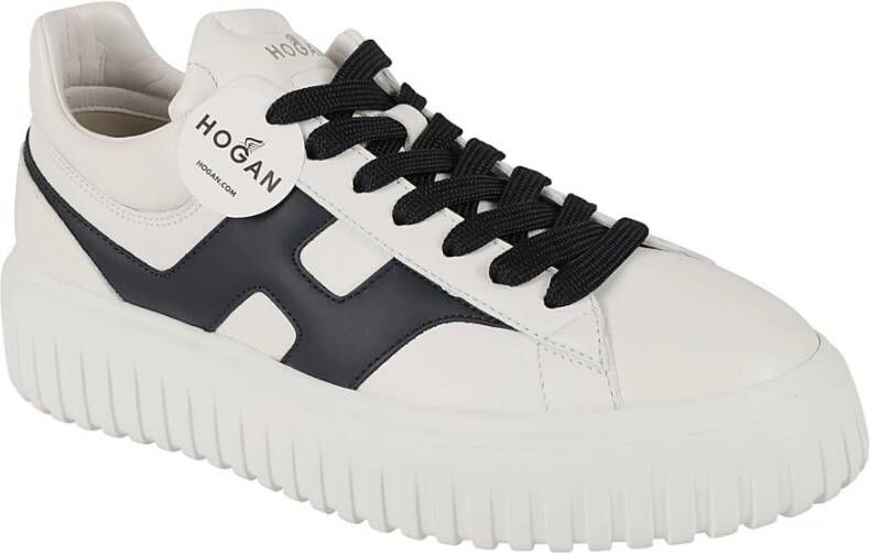 Hogan Witte Sneakers met H-Stripes White Heren