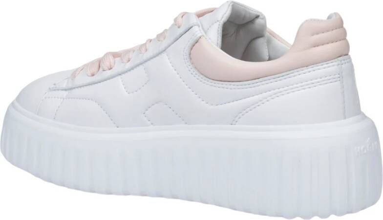 Hogan Witte Sneakers met Roze Details White Dames