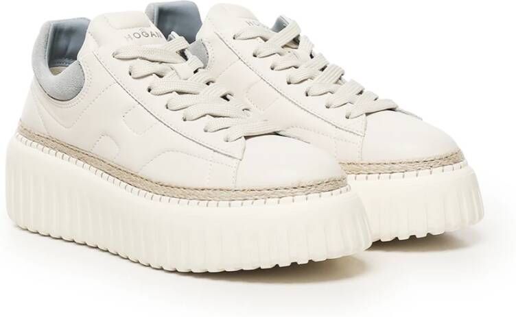 Hogan Witte Sneakers met Suède Inzetstukken White Dames