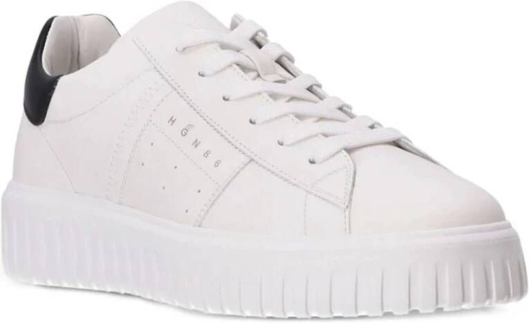 Hogan Witte Sneakers met Zilveren Accenten White Heren