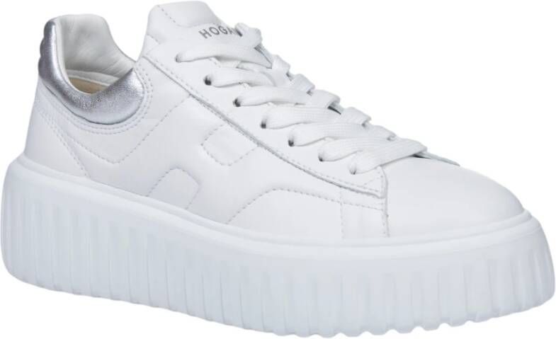 Hogan Witte Sneakers met Zilveren Details White Dames