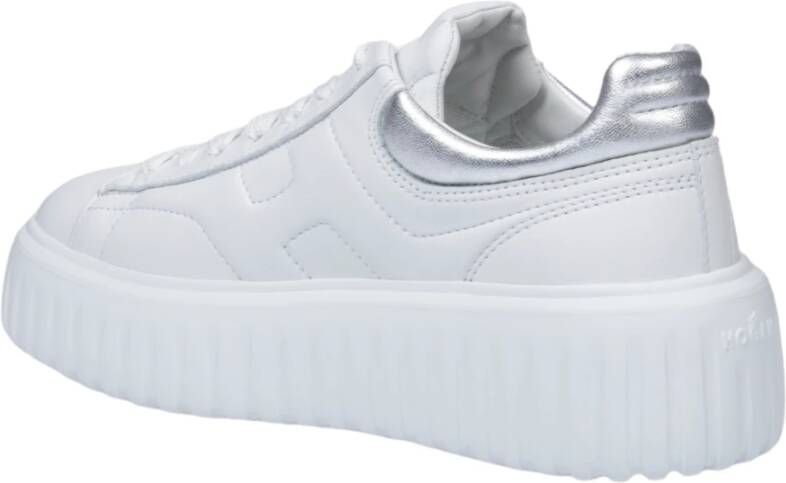 Hogan Witte Sneakers met Zilveren Details White Dames