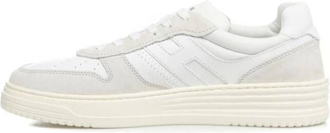 Hogan Grijze Leren Sneakers met Logodetails Gray Heren