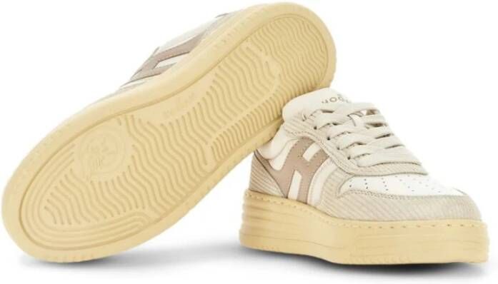 Hogan Witte suède platte schoenen met memory foam White Dames