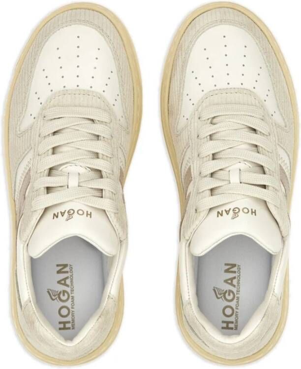 Hogan Witte suède platte schoenen met memory foam White Dames