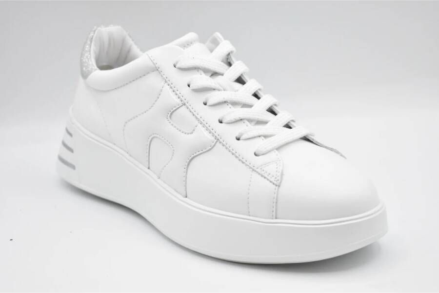 Hogan Witte Leren Sneakers met Glitter White Dames