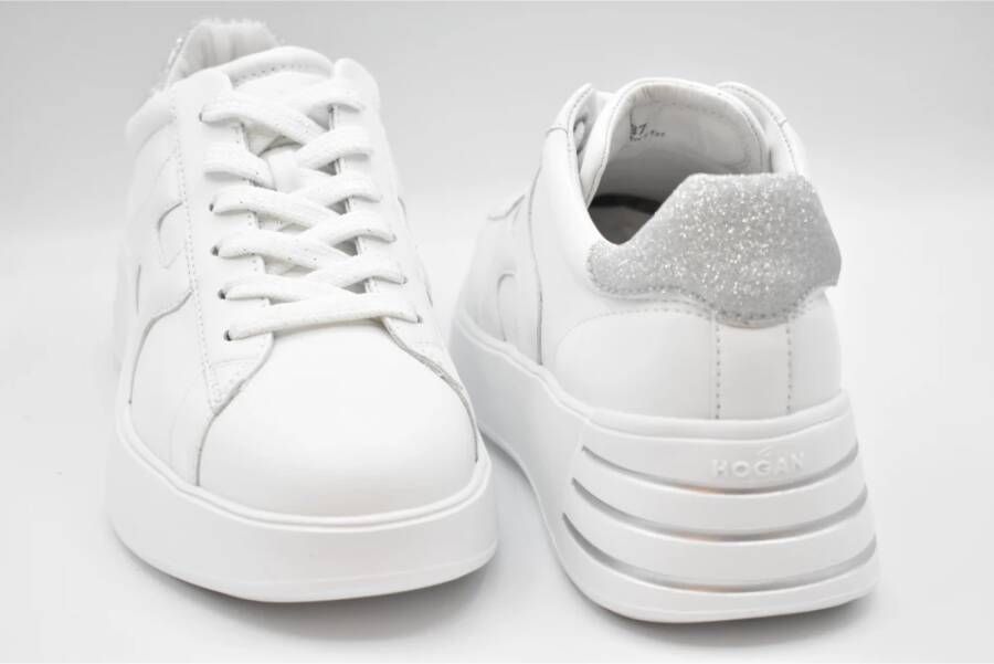 Hogan Witte Leren Sneakers met Glitter White Dames