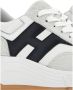 Hogan Wit Zwarte leren sneakers veters logo Gray Dames - Thumbnail 4