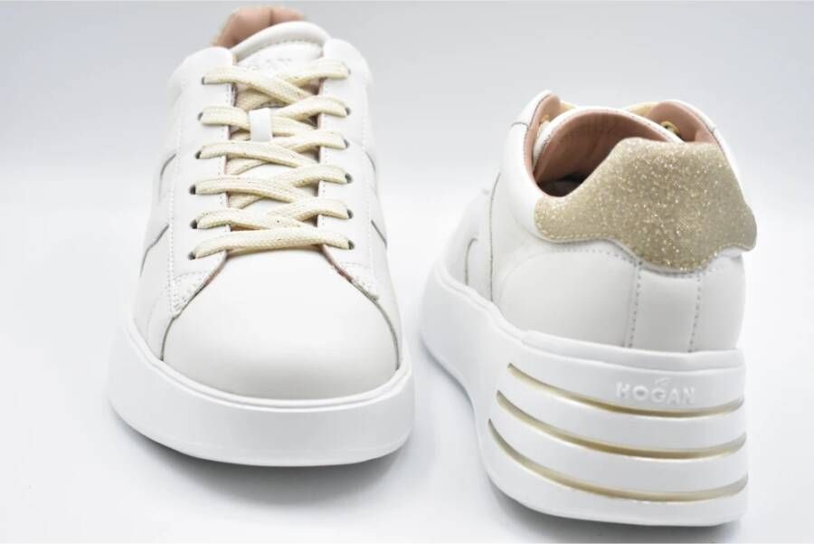 Hogan Yoghurt Veterschoenen Platte Schoenen White Dames