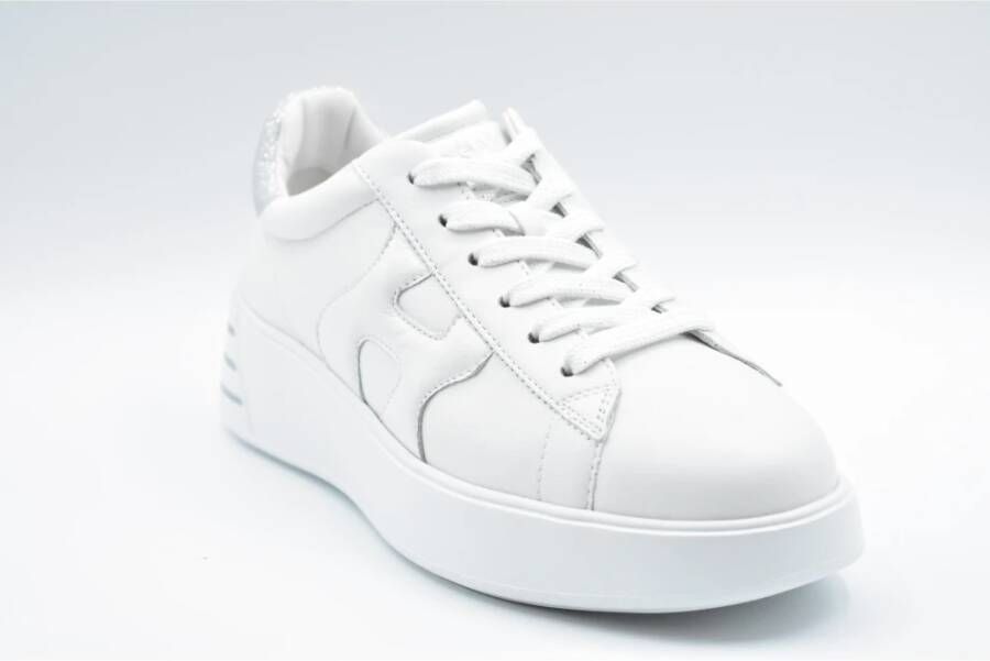 Hogan Zilver Witte Veterschoenen Elegante Stijl White Dames