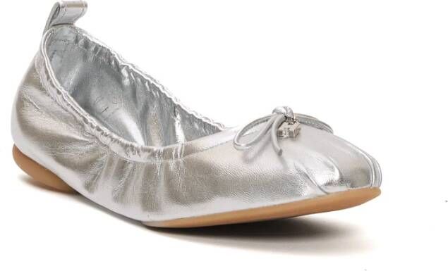 Hogan Zilveren Ballerina Schoenen met Leren Bovenwerk Gray Dames