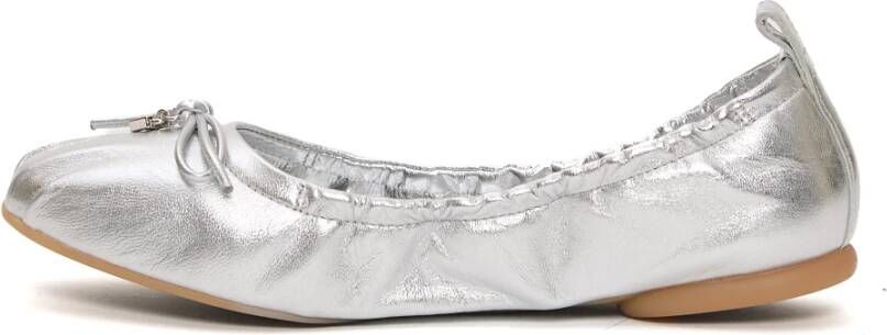 Hogan Zilveren Ballerina Schoenen met Leren Bovenwerk Gray Dames