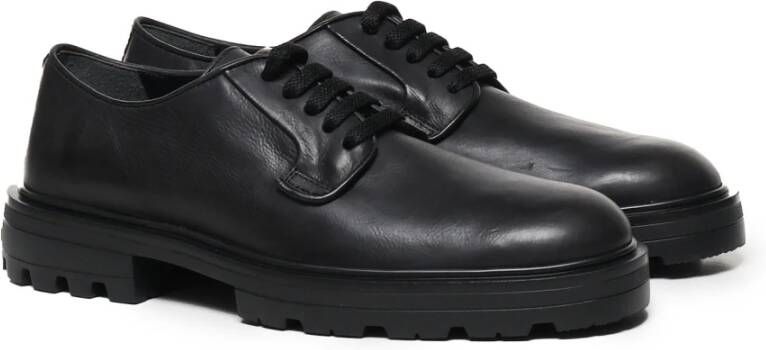 Hogan Zwarte Derby Platte Schoenen Black Heren