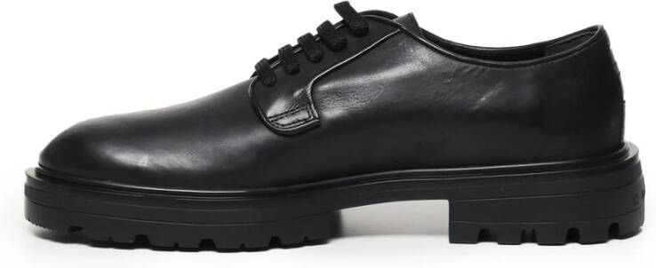 Hogan Zwarte Derby Platte Schoenen Black Heren