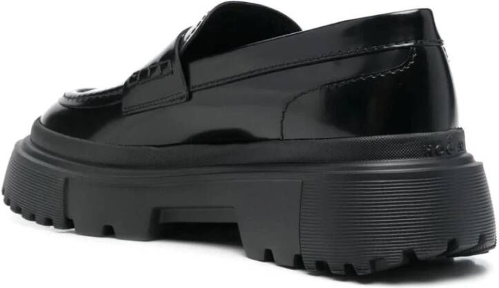 Hogan Zwarte Elegante Gesloten Loafers Black Dames