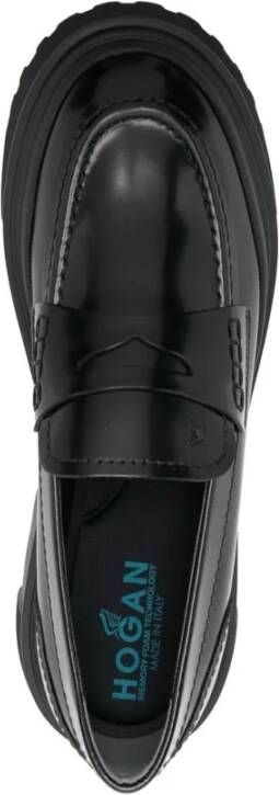 Hogan Zwarte Elegante Gesloten Loafers Black Dames