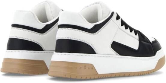 Hogan Zwarte en witte leren sneakers White Heren