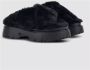 Hogan Zwarte Furry Slides Black Dames - Thumbnail 2