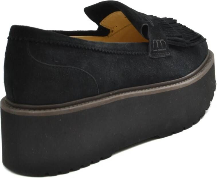 Hogan Zwarte Instap Mocassins met Rubberen Zool Black Dames