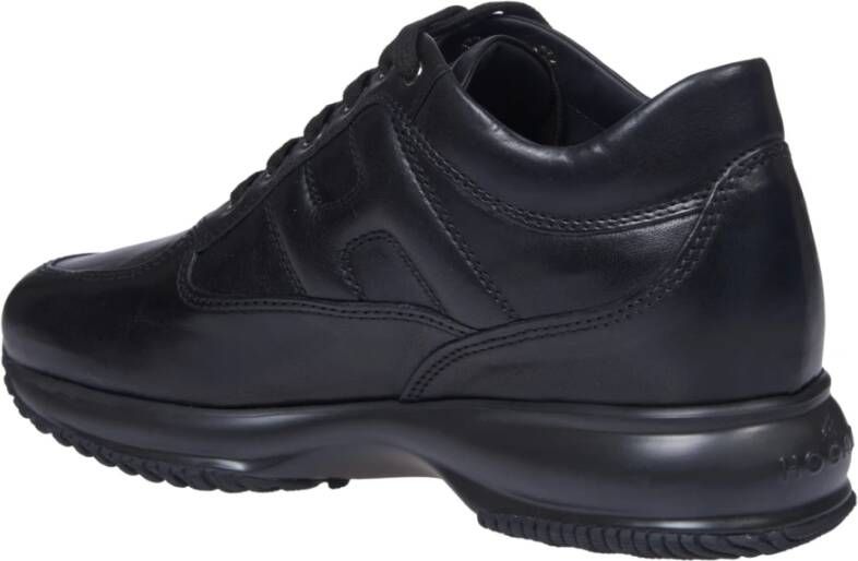 Hogan Zwarte Interactief Model Leren Sneakers Black Dames