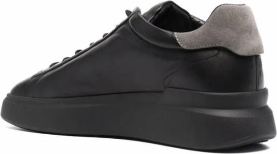 Hogan Zwarte kalf sneaker met grijze hiel Black Heren