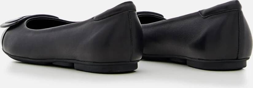 Hogan Zwarte Leren Ballerina Flats Black Dames