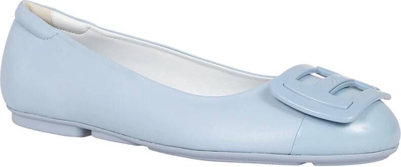 Hogan Zwarte leren ballerina schoenen met lakinzetten Blue Dames