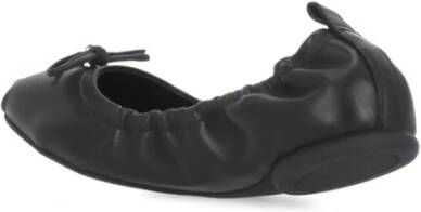 Hogan Zwarte Leren Balletschoenen met Strik Black Dames