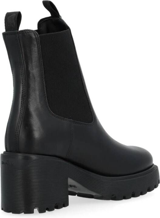 Hogan Zwarte Leren Chelsea Boots H649 Zwart Dames