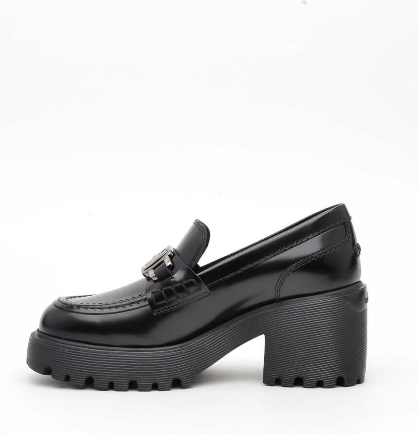 Hogan Zwarte leren Dcollet schoenen Black Dames