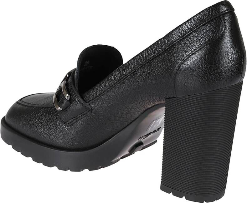 Hogan Zwarte leren gesp sneakers Black Dames