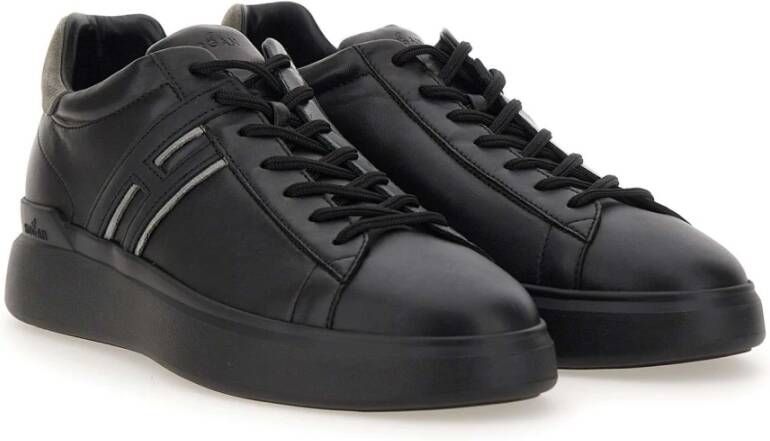 Hogan Zwarte Leren Heren Sneakers Black Heren