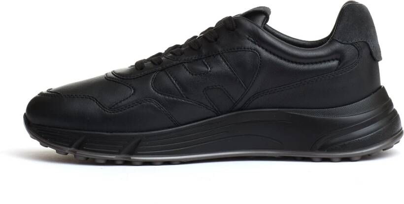 Hogan Zwarte Leren Hyperlight Schoenen Black Heren